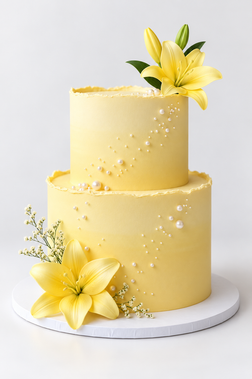 Sunshine Lily Two-Tier Cake