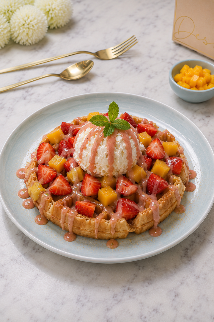 Mango Berry Loaded Waffle