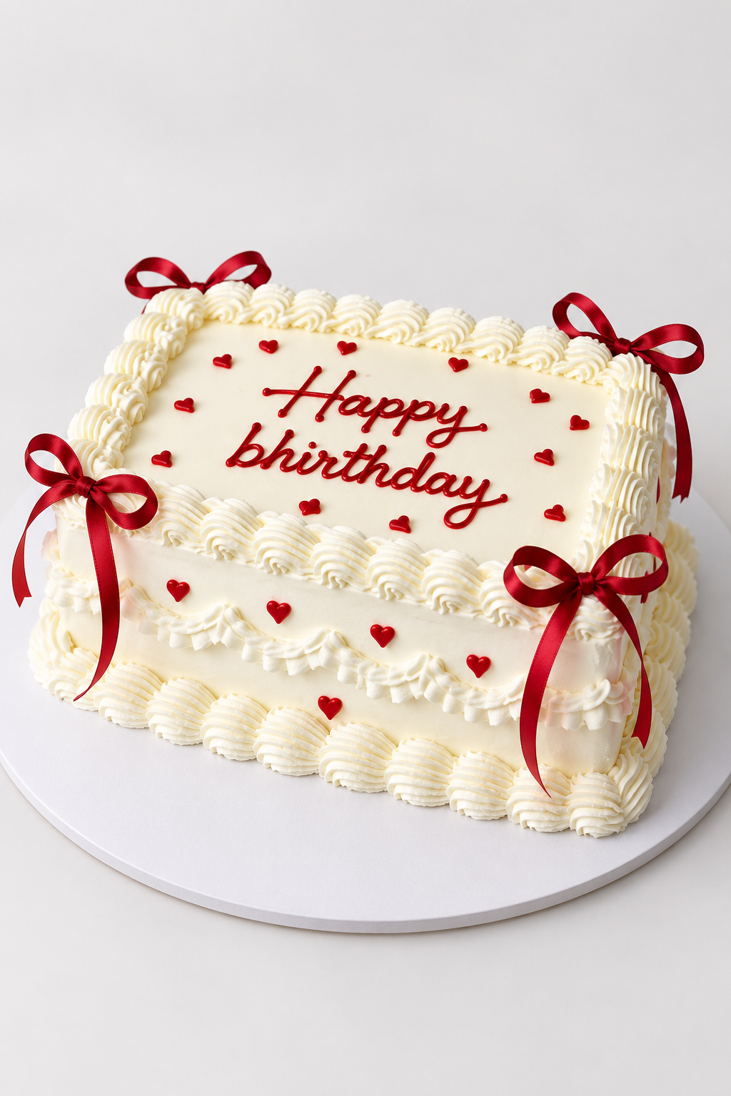 Red Bow Vintage Sheet Cake