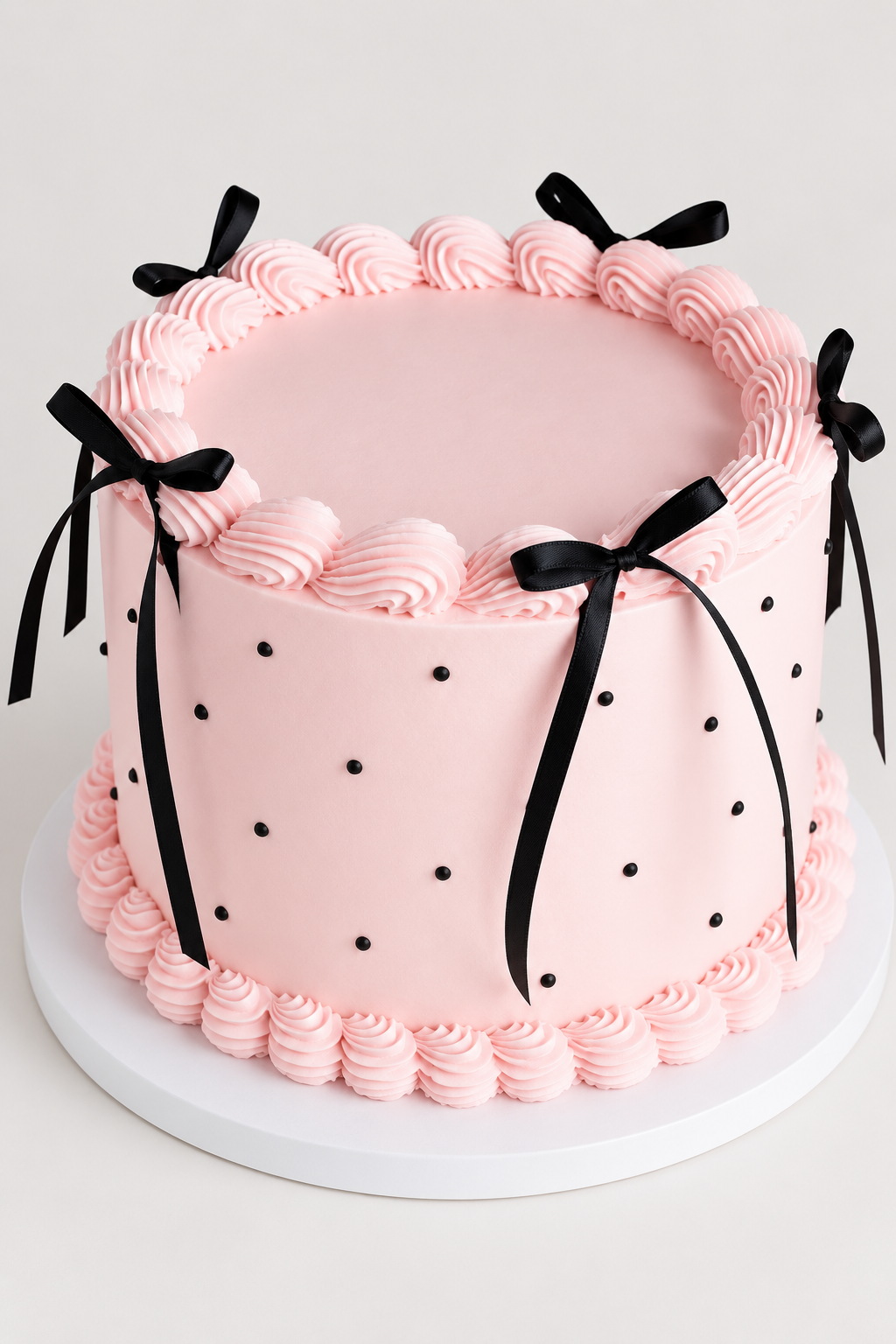 Pink & Black Bow Coquette Cake