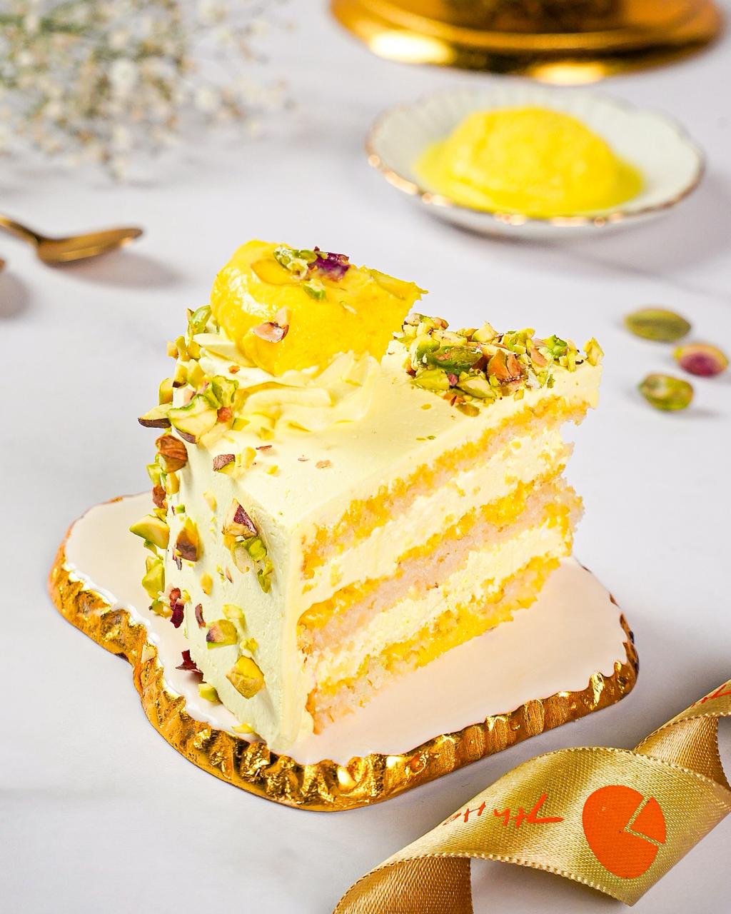 Rasmalai Fusion Cake Slice