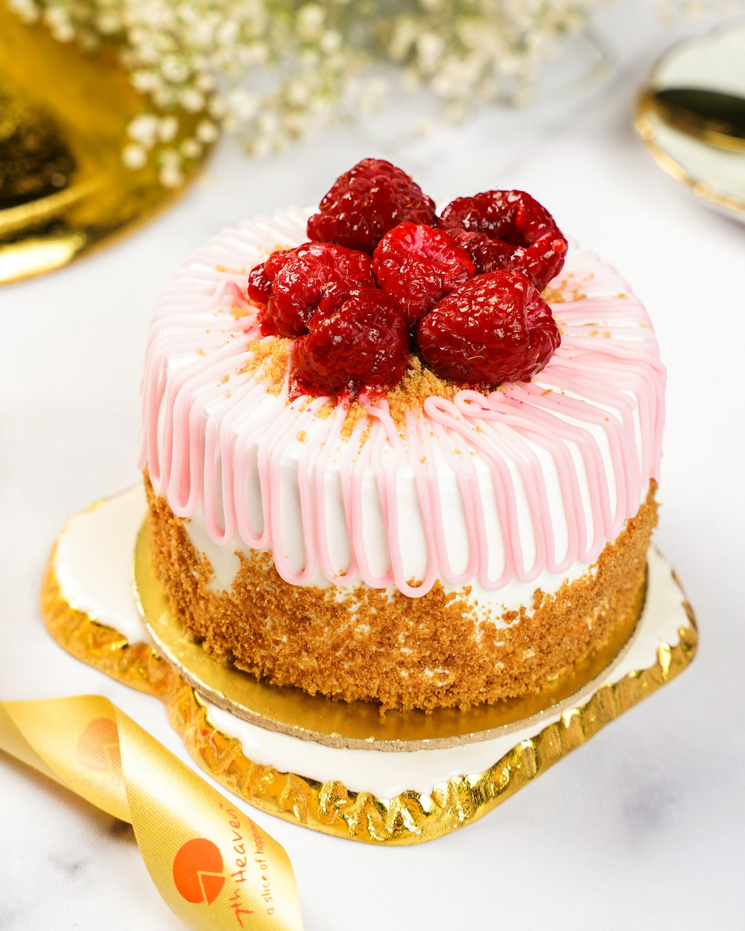 Raspberry Russian Medovik Cake Slice