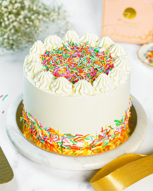White Truffle Funfetti Cake