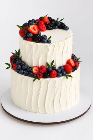 Berry Cascade Two-Tier Wedding Cake